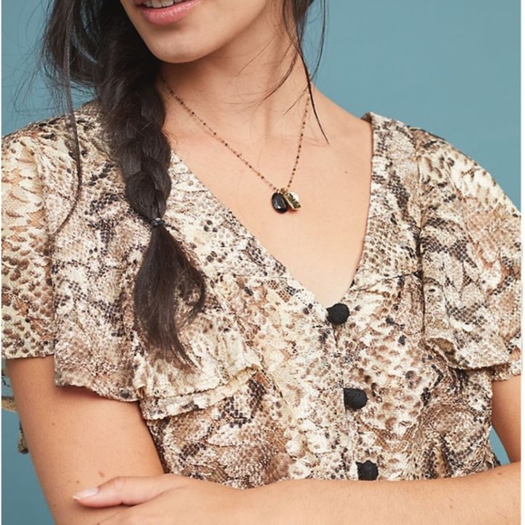 NWT Willow Snake Print blouse Eva Franco for Anthropologie - Picture 5 of 7